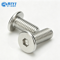 Vis à tête plate ultra-mince en acier inoxydable 304, à profil bas, gain de place, M2 M3 M4 M5 M6 M8, à empreinte hexagonale (Allen)