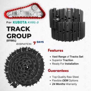 KX91 Suku Cadang Pengganti Jalur Undercarriage KX91-3, Rol Jalur Bawah untuk Ekskavator Mini Kubota - Product Image 4