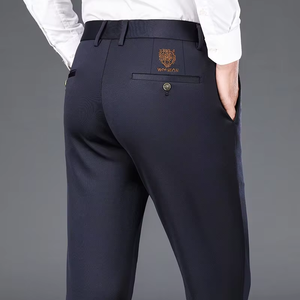 <span class=keywords><strong>Pantalon</strong></span> habillé décontracté pour homme, coupe droite, taille haute, infroissable, coupe classique, vente en gros 2026 - Product Image 2