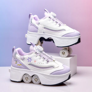 Chaussures à <span class=keywords><strong>roulettes</strong></span> 4 roues sûres et durables pour garçons et filles, <span class=keywords><strong>baskets</strong></span> tendance <span class=keywords><strong>avec</strong></span> roues, chaussures décontractées à double usage pour le patinage - Product Image 6
