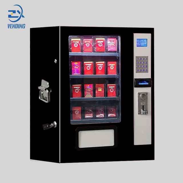 Vending Machine for Snack Potato Chips Drinks Soda Combo with LED Light Metal Plate 20-150 Capacity