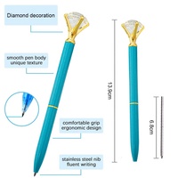 Stylos à bille en cristal personnalisés avec logo promotionnel de bonne qualité, vente chaude, diamants roses, pointe en métal de 0,5 mm, noir