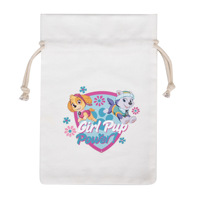 Vente en gros calicot coton toile sac à cordon avec dessus à volants couleur personnalisée cadeau sac à poussière avec logo personnalisé