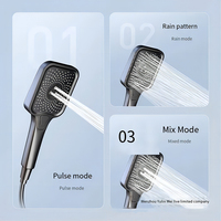 Ensemble de robinetterie de salle de bain de luxe en acier inoxydable 304 chromé, contemporain, 3 fonctions, avec jets de pluie en laiton encastrés et modes de pulvérisation complets pour salle de bain