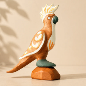 Juguete de madera tallada de cacatúa, decoración creativa de madera con forma de animal - Product Image 4
