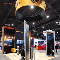 Bannière suspendue circulaire en aluminium anodisé léger pour stand de salon professionnel et exposition