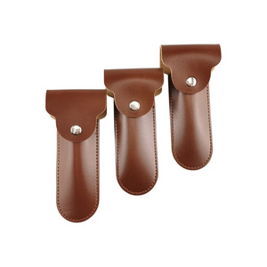 Luxury Custom Design Travel Portable Pu Leather Travel Razor Case Razor Saftey Bag Cover Shaving <b>Pouch</b> Holder <b>for</b> <b>Men</b> - Product Image 4