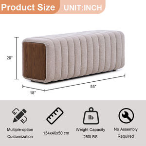 Banco <span class=keywords><strong>de</strong></span> Cabecera Moderno Personalizable en Terciopelo Rosa, Mueble <span class=keywords><strong>de</strong></span> Dormitorio <span class=keywords><strong>de</strong></span> Lujo, Banco <span class=keywords><strong>de</strong></span> Madera para <span class=keywords><strong>Cama</strong></span> Regular - Product Image 3