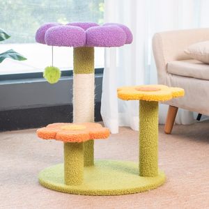 Custom Wholesale New Design Small Cat Climbing Tower Flower Cat Tree with Scratching <b>Post</b> - Product Image 1