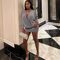 Robe Mini Moulante Sexy pour Femme, Élégante, Creuse, pour Soirée, Club, Décontractée, Streetwear, Vente en Gros