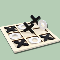 2025 nuevo rompecabezas de madera XO Tic-tac-toe juguete aprendizaje educativo temprano Xo ajedrez tablero de rompecabezas de madera para niños y niñas