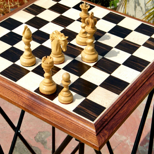 Handmade <b>Wooden</b> <b>Chess</b> Table With Classic Pieces For Playing Outdoor Indoor Use - Product Image 1