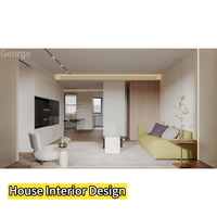 Plan d'aménagement architectural de la maison, rendu 3D, design d'intérieur moderne, design d'intérieur de luxe léger, service de design d'intérieur pour villa