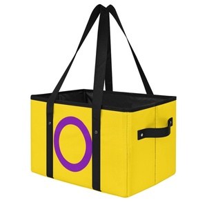 Cestino Pieghevole Personalizzato con Bandiera Arcobaleno Gay e Interseks Pride, per la Parata della Comunità, <span class=keywords><strong>Regalo</strong></span> a Tema Pride e per la Spesa - Product Image 2