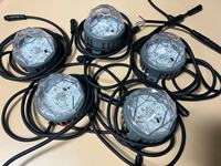 Projecteurs LED RGB 100 mm à contrôle DMX, étanches IP68 en PVC pour éclairage paysager de ponts, avec fonction DMX, 6000K, IRC 90