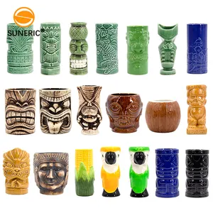 Commercio all'ingrosso personalizzato Tiki per bicchieri di birra Hawaii Creative Hawaii Cocktail Tiki tazze in ceramica Tiki tazza