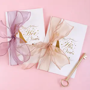 Custom Fashion Logo Folded Embossed Wedding Vow Greeting Card Invitation Cards