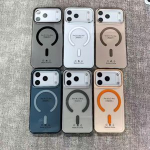 Étui de téléphone magnétique transparent de luxe à chargement sans fil pour iPhone 17 Air 16 15 14 13 12 11 Plus Pro Max, coque arrière <span class=keywords><strong>rigide</strong></span> en PC - Product Image 1
