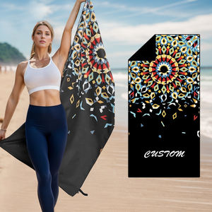 Toalla de Playa Deportiva Ecológica, Hecha con Materiales Reciclados, Sostenible, Hipoalergénica, para Uso Diario, Playa, Gimnasio, Yoga - Product Image 1