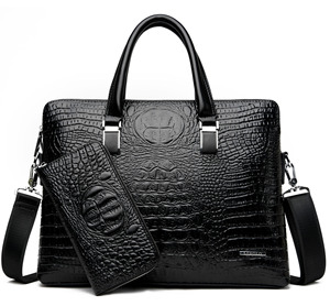 Maletín de Negocios para Hombre con Patrón de Cocodrilo, Bolso de Hombro de Moda para Hombre, Bolso Mensajero para Portátil - Product Image 6