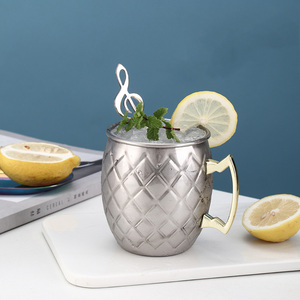 XHL <span class=keywords><strong>SUB</strong></span> 500ml martelé vin mule tasse en acier inoxydable moscou ananas café bière personnalisé verre céramique PP verres retour école - Product Image 2