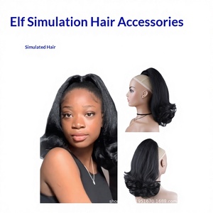 Extension <span class=keywords><strong>de</strong></span> cheveux <span class=keywords><strong>queue</strong></span> <span class=keywords><strong>de</strong></span> <span class=keywords><strong>cheval</strong></span> à enrouler, texture crépue, lisse ou bouclée, en fibre inflammable, accessoire capillaire synthétique - Product Image 3