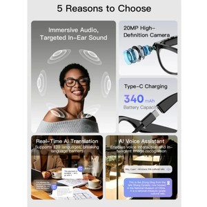 Gafas Inteligentes con IA OEM-OMNI-IN, Captura Instantánea, Cámara de Alta Definición de 20MP, Traducción por IA en 139 <span class=keywords><strong>Idiomas</strong></span>, WiFi - Product Image 3