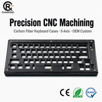 Carcasa de Teclado de Fibra de Carbono 3K Twill, Fresada por CNC, Ligera, para Kit de Teclado Mecánico Avanzado DIY