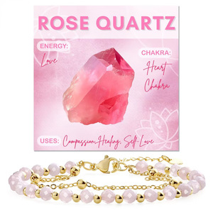 Bracelet Facetté <span class=keywords><strong>Perles</strong></span> Cristal Naturel Pierre de Guérison Chakra Double Couche Énergie Spirituelle Bijoux Yoga - Product Image 6