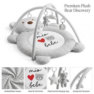 <span class=keywords><strong>Tapis</strong></span> d'éveil <span class=keywords><strong>de</strong></span> luxe gris en minky pour bébé, <span class=keywords><strong>tapis</strong></span> <span class=keywords><strong>de</strong></span> jeu rembourré en forme d'ours en peluche, centre d'apprentissage sensoriel <span class=keywords><strong>de</strong></span> style nordique, cadeau pour nouveau-né - Product Image 4