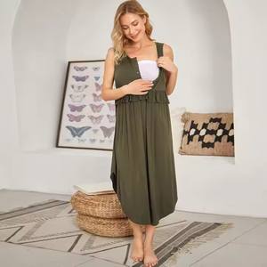 Vestido MIDI de verano sin mangas para mujeres embarazadas, ropa de lactancia personalizada, vestido de maternidad para madres embarazadas - Product Image 3