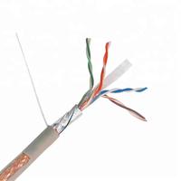Kabel LAN Indoor OWIRE Cat 6 SF UTP Konduktor Padat Tembaga Bebas Oksigen 23AWG Berpelindung Ganda 250MHz Sesuai Standar ANSI/TIA 568.2-D