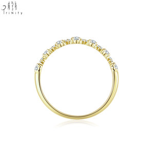 Anillo de Media Eternidad de Diseño Moderno y Popular, Joyería Fina de Oro Sólido de 18K con Diamantes Naturales Reales, Anillo Apilable para Regalo de Pareja - Product Image 4
