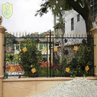 Panneaux de clôture en fonte d'aluminium, 2 pièces, décoration