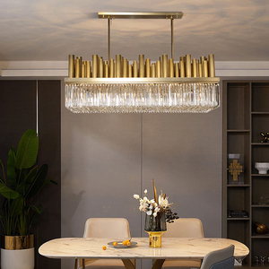 ODM OEM Dự Án Lớn Mặt Dây Chuyền Đèn Khách Sạn Nhà Hàng Đèn Thủy Tinh Bóng Đèn 45Pcs succinite Đá Thiết Kế LED Đèn Chùm - Product Image 4