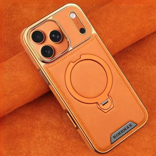 For Apple iPhone 17 Promax phone case magnetic rotating stand Leather Case For 16 anti-drop function Skin Cover 15 14 13 12