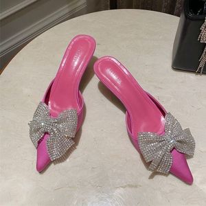 Escarpins Femme Chaussures Talon 5CM Pantoufles Diapositives Perle Tendance Court Chaton Femme Dames Escarpins Talons - Product Image 2
