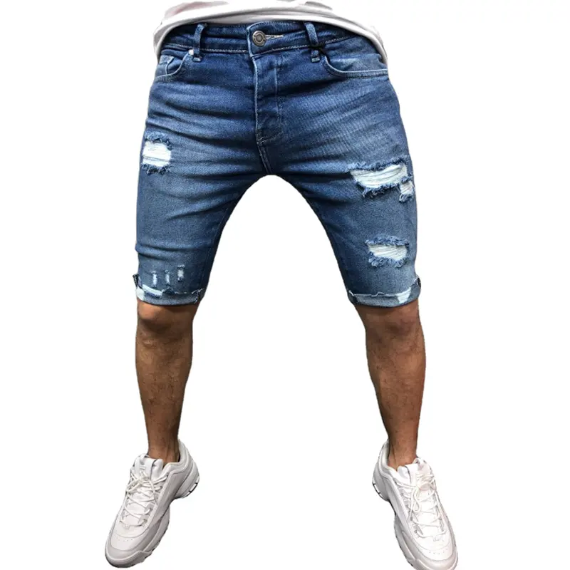 Gingetton-pantalones vaqueros cortos informales para hombre, Jeans ajustados de latón, ropa de calle, barata