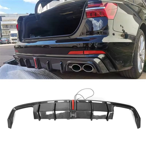 Meilleure vente voiture A6 Sline C8 S6 diffuseur arrière en Fiber de carbone lèvre de pare-chocs avec lumière pour Audi A6 S6 C8 2019 2020 2021 <span class=keywords><strong>2022</strong></span> 2023 2024 - Product Image 2