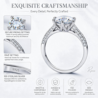 Bague en Moissanite Taille Radiant avec Grappe de Pierres, Sertie sur 6 Griffes, en Argent, Bijou de Luxe pour Demande en Mariage, Joaillerie Fine pour Femme