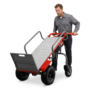 Tayo Four-Wheel Chrome Plated Electric Hand Cart Red Durable <b>Platform</b> Industrial <b>Trolley</b> Powder Coated Surface Model ET260 - Product Image 1