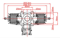 Moteur à essence bicylindre à deux temps GP178 178CC haute performance 21,5 CV pour avion RC à voilure fixe