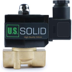 États-Unis Vanne solénoïde électrique en laiton massif de 3/8 po, 12 V CC, normalement fermée, pour air, eau, huile, carburant - Product Image 1