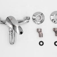 Mitigeur thermostatique mural ITALOMIX pour bain et douche, corps en alliage de zinc poli argenté, poignée unique, robinet de baignoire eau chaude et froide