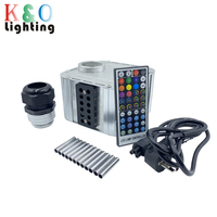 27W RGB LED Color Fibra Óptica Lado Fuegos artificiales Bombilla Techo Web Luces Bola Headliner Malla Impermeable