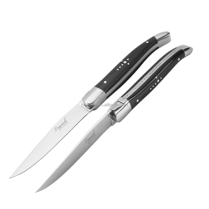 Juego de <span class=keywords><strong>Cuchillos</strong></span> de Lujo para Carne, Cuchillo de Acero Inoxidable, Cuchillo Laguiole con Perno Cruzado, Madera Pakka Gris para Cocinas - Product Image 4