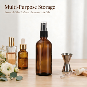 Botellas de Vidrio Ámbar de 5ml, 10ml, 15ml, 20ml con Atomizador, Vacías, Protección <span class=keywords><strong>UV</strong></span>, a Prueba de Fugas, Recargables, <span class=keywords><strong>para</strong></span> Aceites Esenciales y Cosméticos - Product Image 6