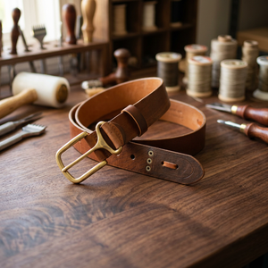 Ceintures en cuir de vache 100% originales, fabriquées à la main, vintage, écologiques, avec boucle en acier de luxe et accessoires pour hommes - Product Image 1