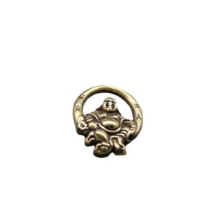 Maitreya Buddha Keychain Brass Pendant <b>Car</b> Decor Desktop <b>Ornament</b> Unisex Gift Themed Charm Copper Alloy - Product Image 3