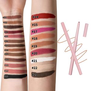 ดินสอเขียนขอบปากแบบหมุนได้ สีชมพู กันน้ำ ติดทนนาน ไม่เลอะ ไม่ติดตัวผู้อื่น รับผลิตแบบ OEM ODM ปริมาณขั้นต่ำน้อย  ลิปไลเนอร์เนื้อครีม แบรนด์ส่วนตัว - Product Image 2